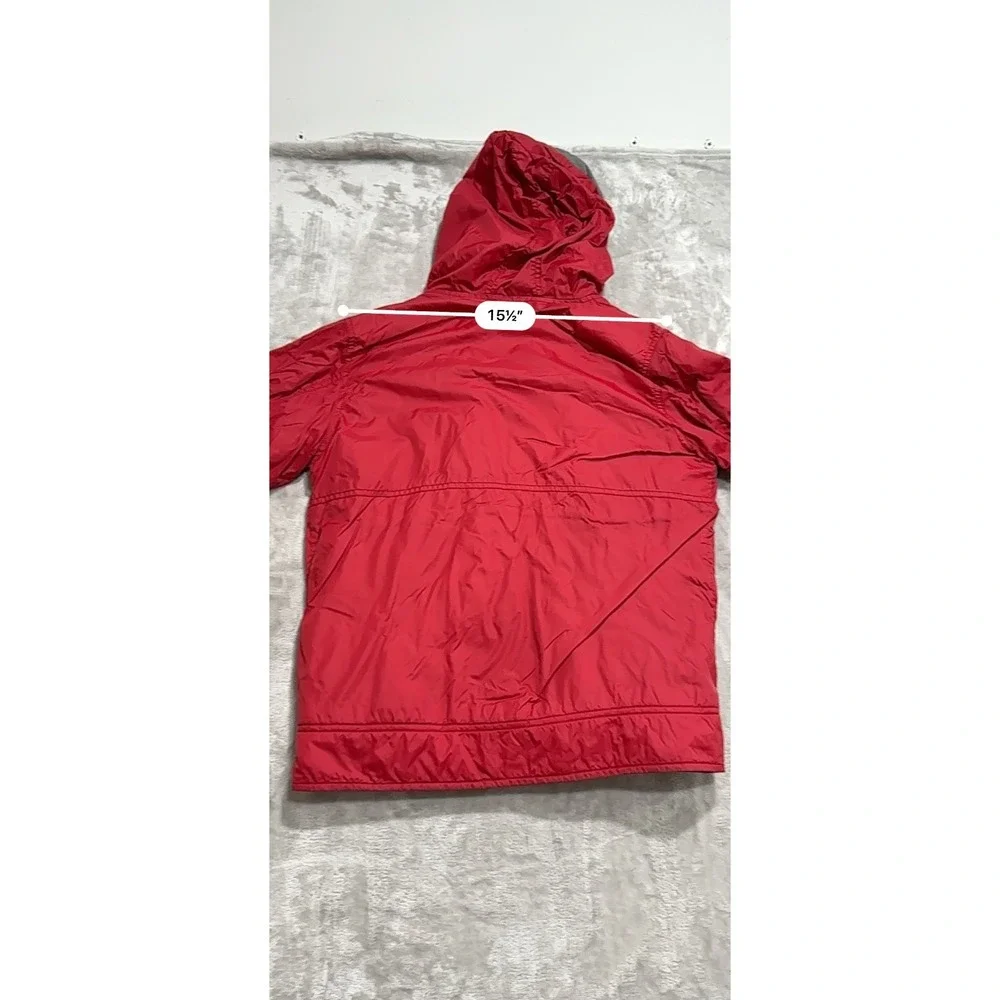Gap Kids Fleece Lined Jacket‎ Size 10 Large Red Full Zip Up Hooded Pockets EUC